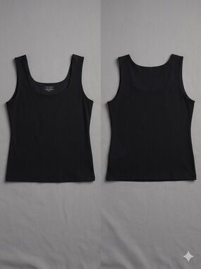 Tahari Black Scoop Neck Tank Top
